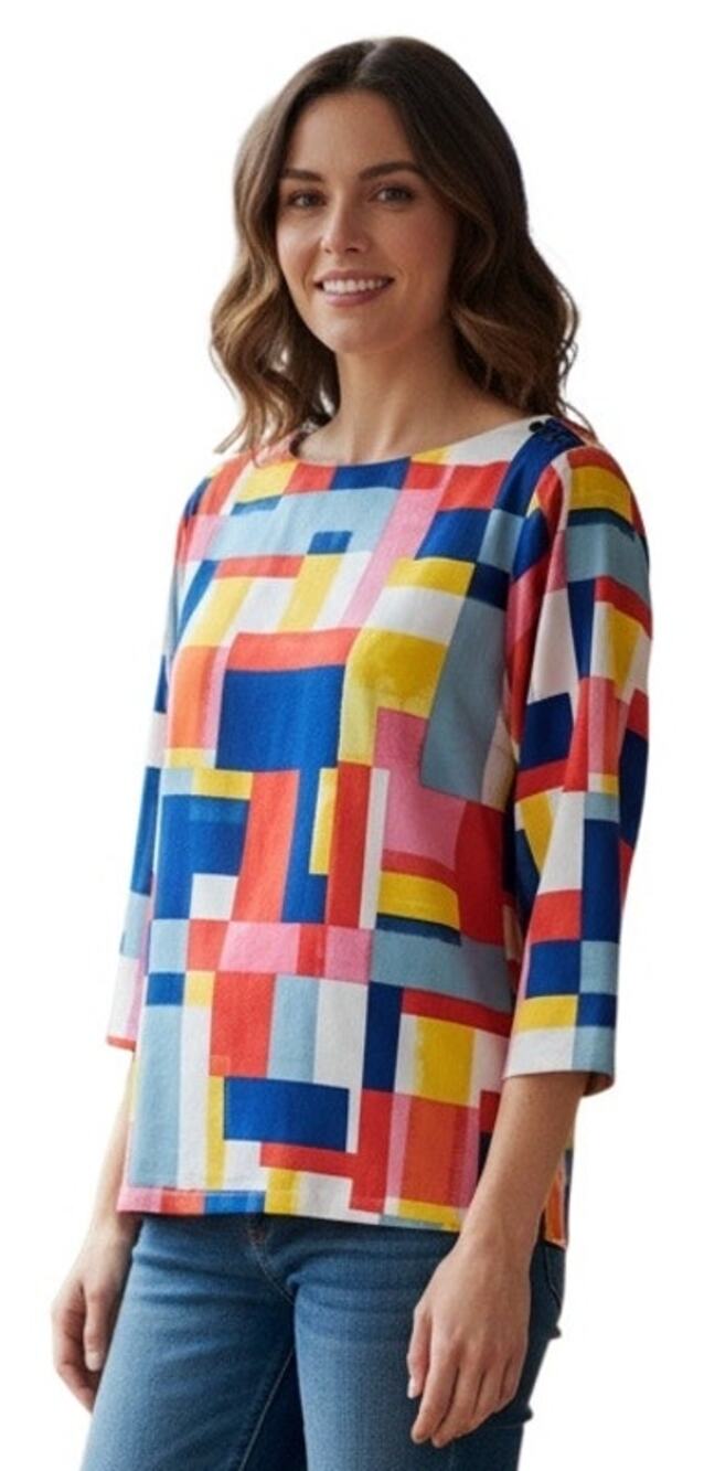 J. MCLAUGHLIN Wavesong Top Abstract Tile Size XL